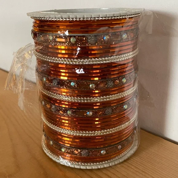 Desi Pakistani bangle bracelet set copper silver - Picture 4 of 7